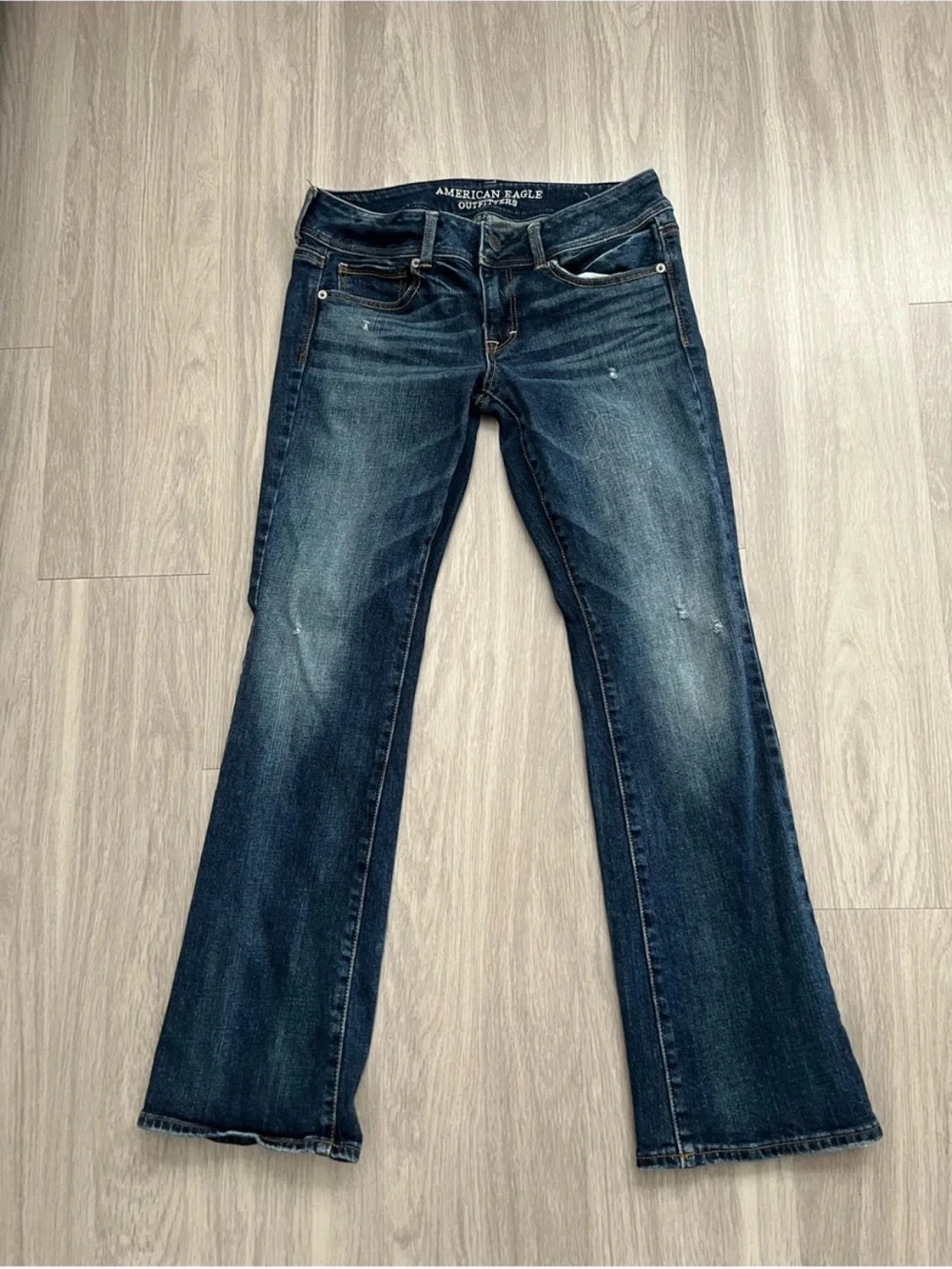 American Eagle Kick Boot Stretch Jeans Women’s Size 6 Short Dark Wash Low Rise